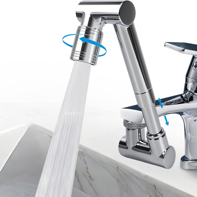 Mechanical Arm Faucet with Universal Rotation, Extendable, Pressurized, Splash-Proof, for Kitchen Sink and Washbasin, Extendable Mouthwash Device