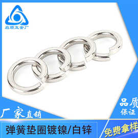厂家直供镀镍弹簧垫圈GB93白锌弹垫开口垫圈M2M3M4M5~M20免费拿样