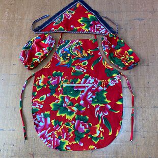 Kindergarten Children's Northeastern Big Flower Ethnic Style Wholesale Apron Set Children's Agricultural Sports Meeting Performance Costumes