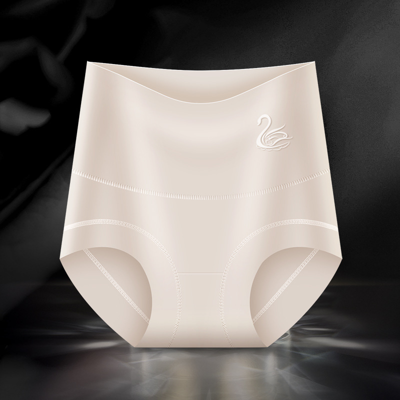 Nuevos calzoncillos de cintura alta en primavera y verano de 2024, pantalones triangulares sin marcas de hielo para mujeres, pantalones de fondo grandes con caderas en el abdomen y caderas en la espalda