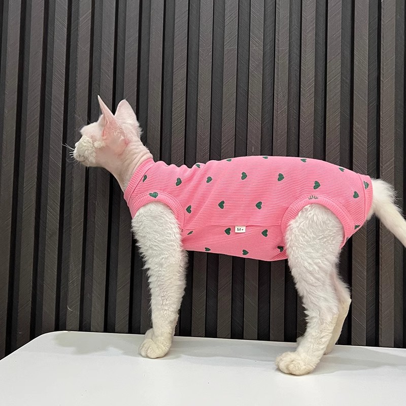 Protecție confortabilă pentru burtă elastică de vară pentru prevenirea răcelilor Vestă cu patru picioare cu aer condiționat Haine pentru pisici fără păr Sphynx cat German