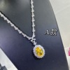 Fashionable artificial synthesized sapphire necklace, silver 925 sample, simple and elegant design, European style