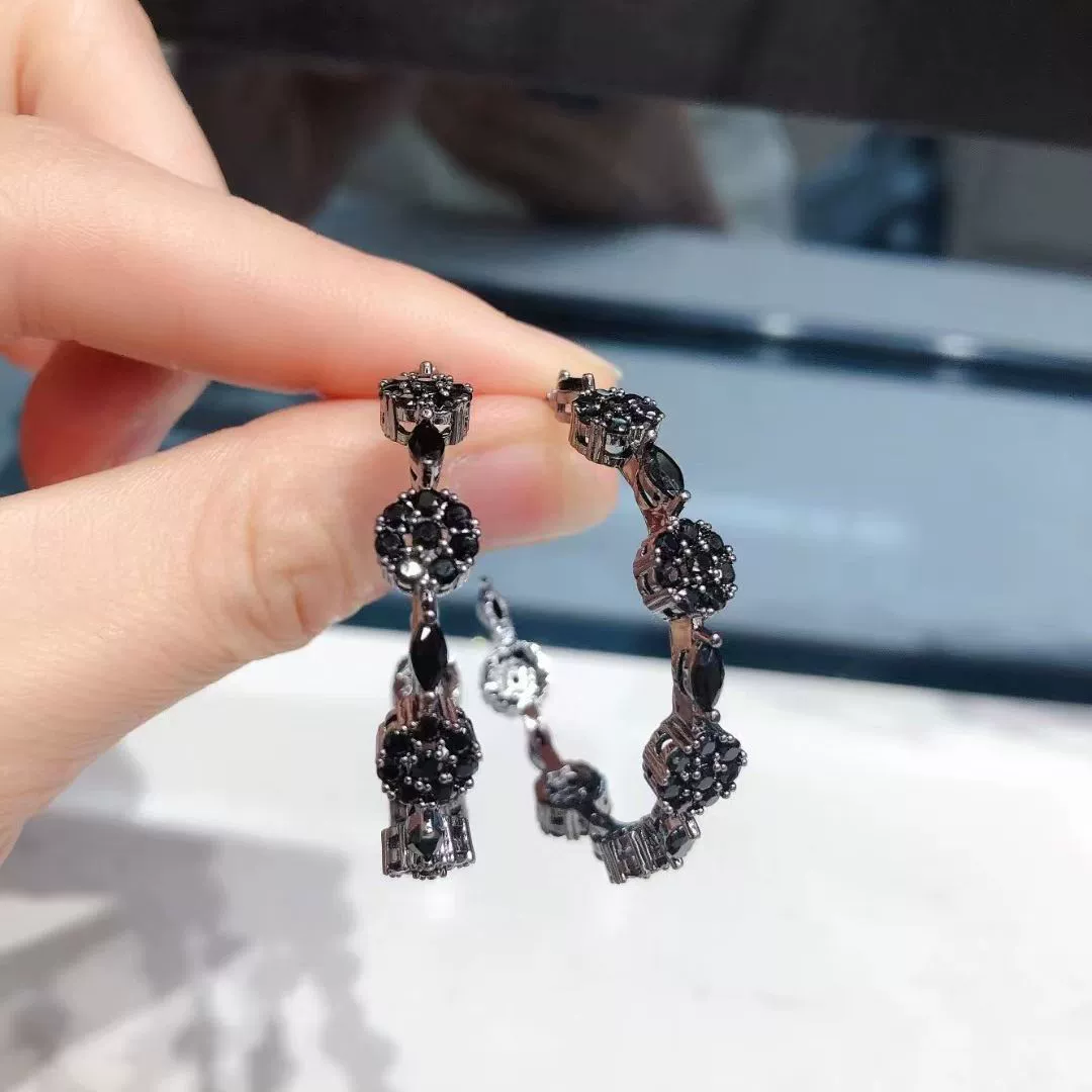 Модные серьги, серебро 925 образец, цветочные