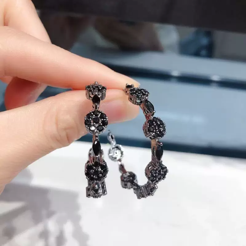 Модные серьги, серебро 925 образец, цветочные