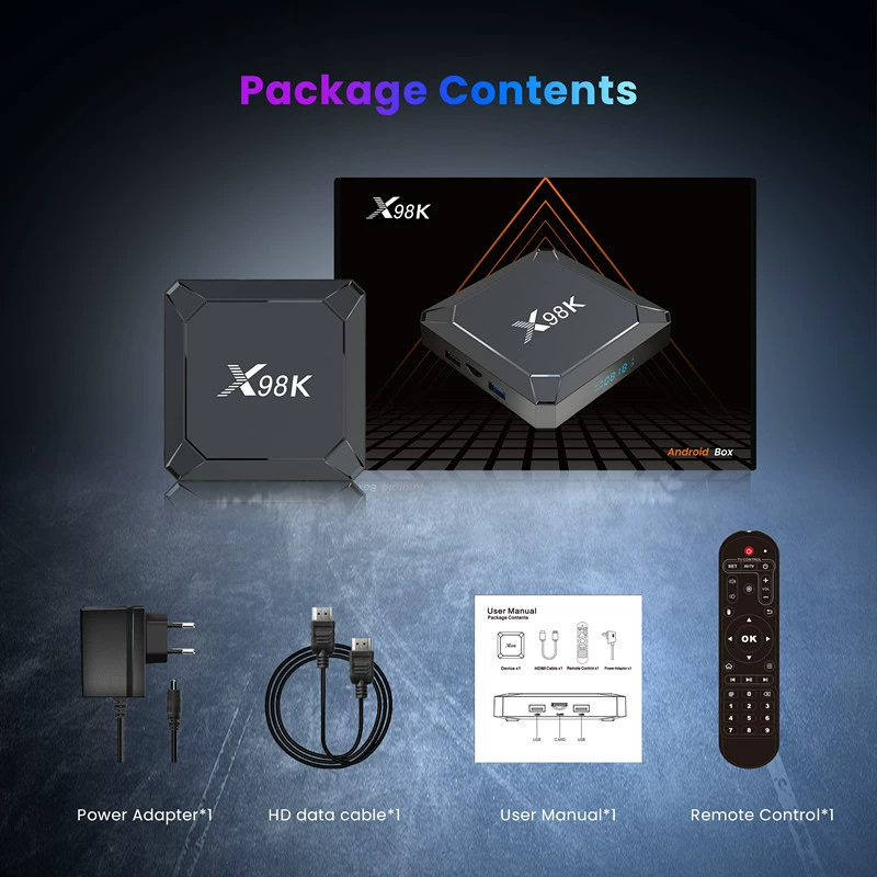 X98K набор - медиаплеер x 2ГБ/16 Android 13 RK3528 двойной -частоты WIFI BT5.0 HD плеер tvbox