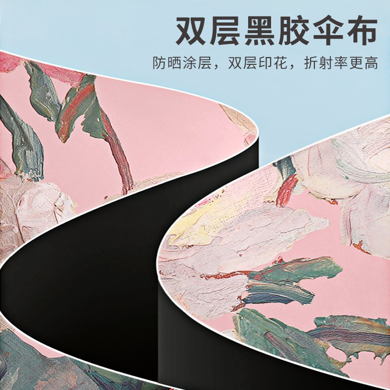 Yubao 傘、晴雨兼用、女性用日焼け止め日傘、二層ビニール抗 UV 日傘、小型でポータブルな傘|undefined