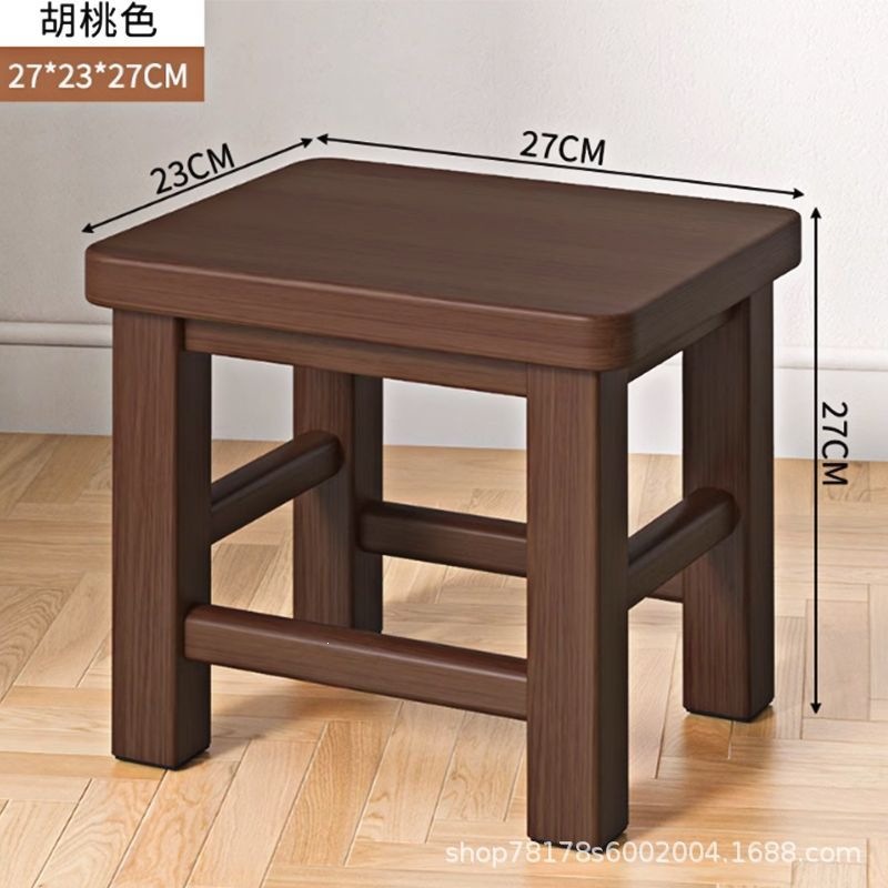 Fábrica directa taburete cuadrado de madera sólida taburete cuadrado moderno simple sala de estar taburete de comedor escuela hospital taburete de madera
