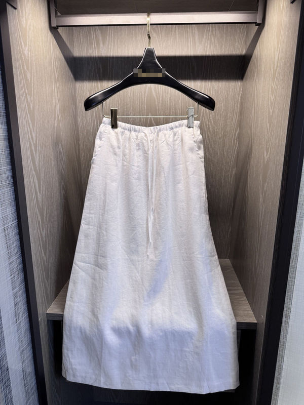 亚麻字母长袖薄款衬衫半身裙套装女2025夏翻领衬衣裙子防晒两件套|undefined