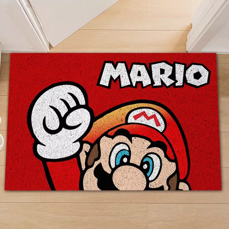 Cartoon Entrance Mat Super Mario Bros Silk Loop Door Rubbing Soil Non-slip Foot Mat Entrance Tianjin Carpet