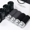 Black can gift box 4 silver edge 4 (2 black+2 gray)