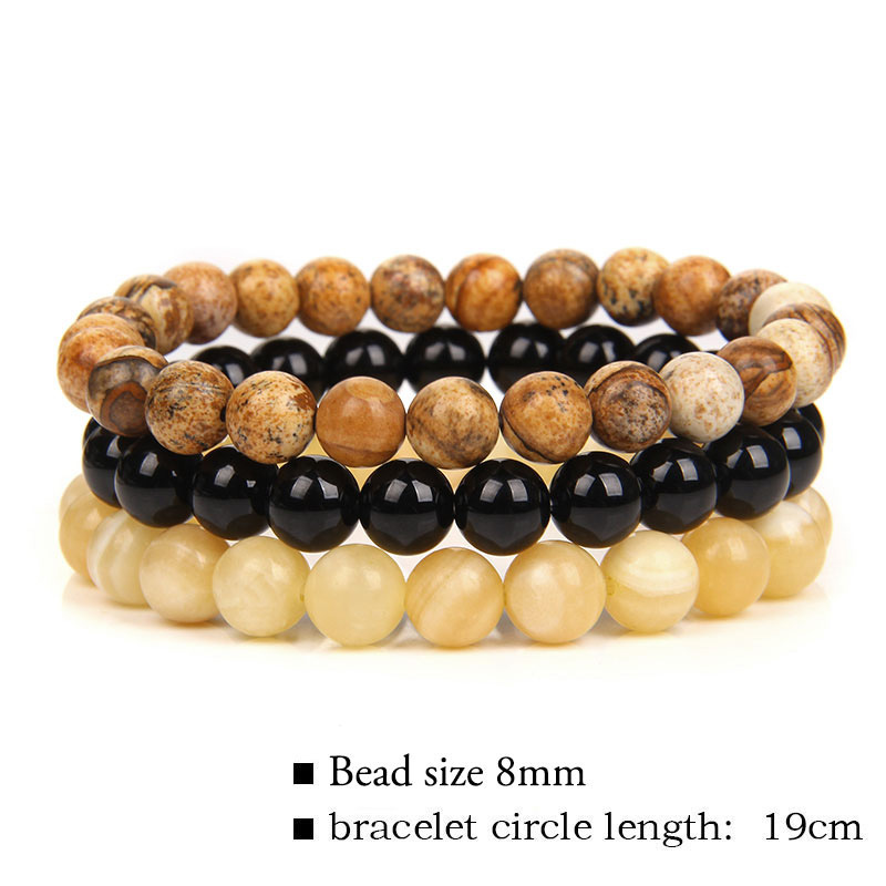 Fashion Marble Crystal Beaded Bracelets 1 Piece