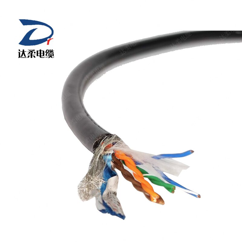 Darou Brand Twisted Pair Shielded Drag Chain Cable, Category 5E Flexible Network Cable, Category 6 8-Core, Uv-Resistant