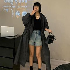 夏季新款防晒衣女时尚长款防晒风衣外套宽松显瘦洋气轻薄长袖连帽