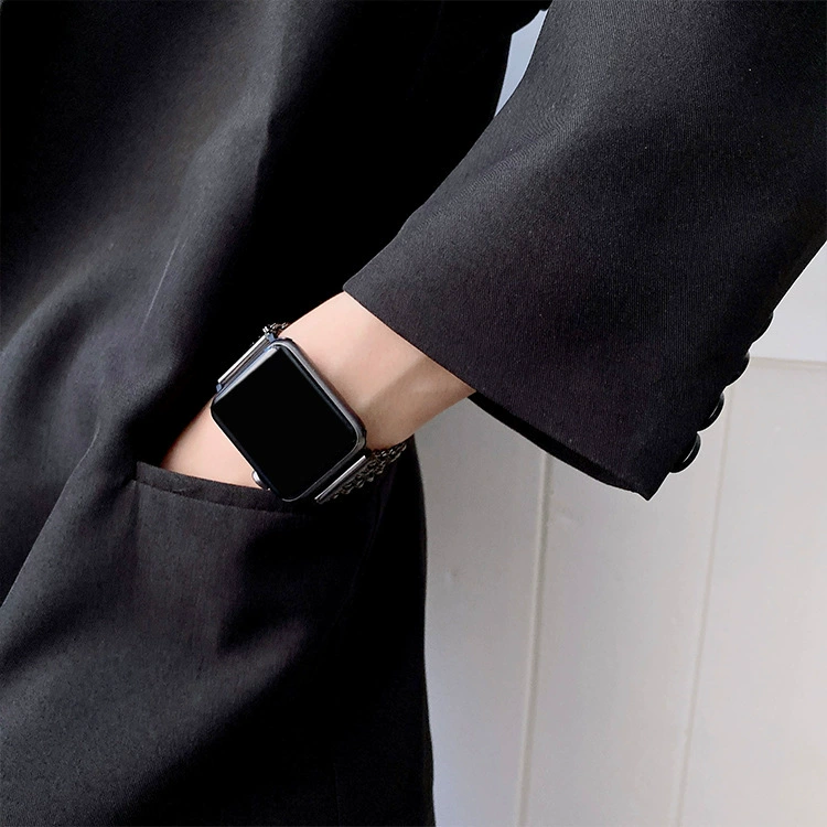 Apple, металлический ремешок для часов, стальной пояс, стиль Chanel