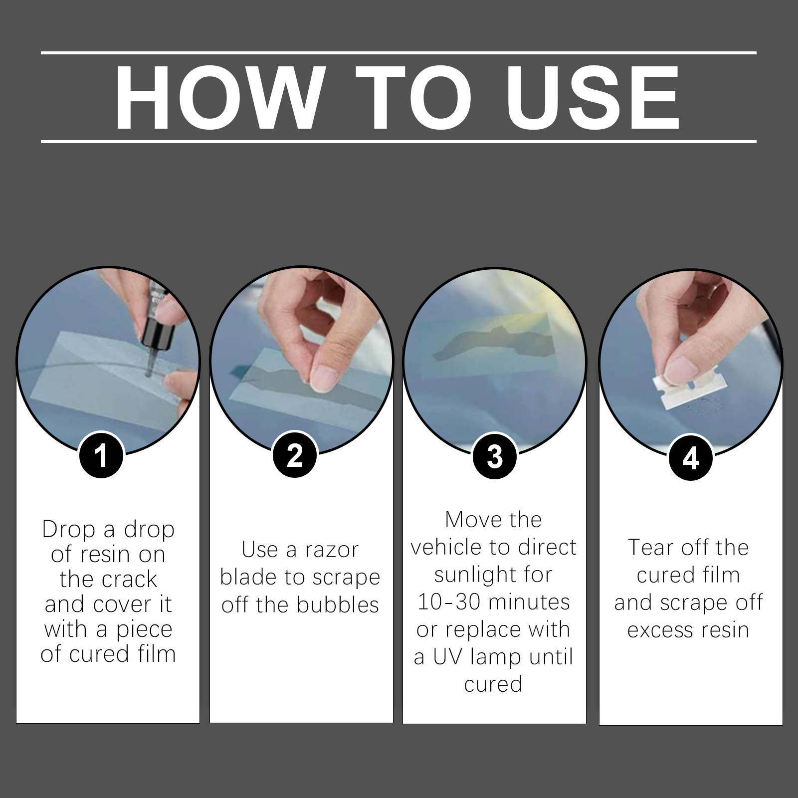 Homonth Car Windshield Crack Care Solution Car Glass Care Tool Crack Glass Adhesive Liquid