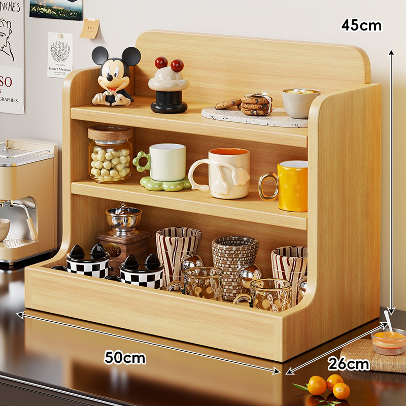 Organizador de Tazas de Mesa de Madera para Comedor y Mesa