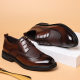 Spring Men's Business Dress Leather Shoes Genuine Leather Men's British Casual Shoes Brooke Carved Men's Shoes Hollow Sandals