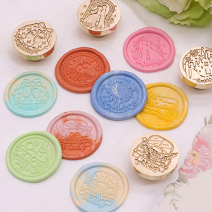 Fire Paint Seal Head Wedding Wedding Series Student Handbook Creative Personalized Seal Wax Packaging Fire Paint Copper Head
