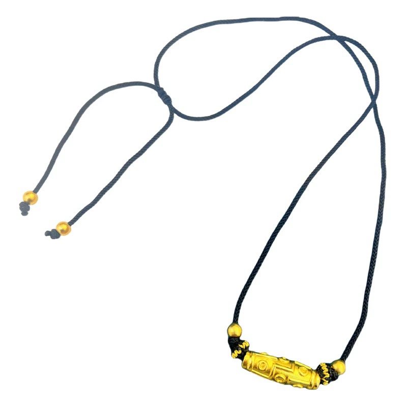 Золотой магазин в том же стиле древнее песочное золото Тибетский Стиль девять глаз небесные бусины Черная веревка счастливые бусы ожерелье DIY аксессуары браслет ожерелье