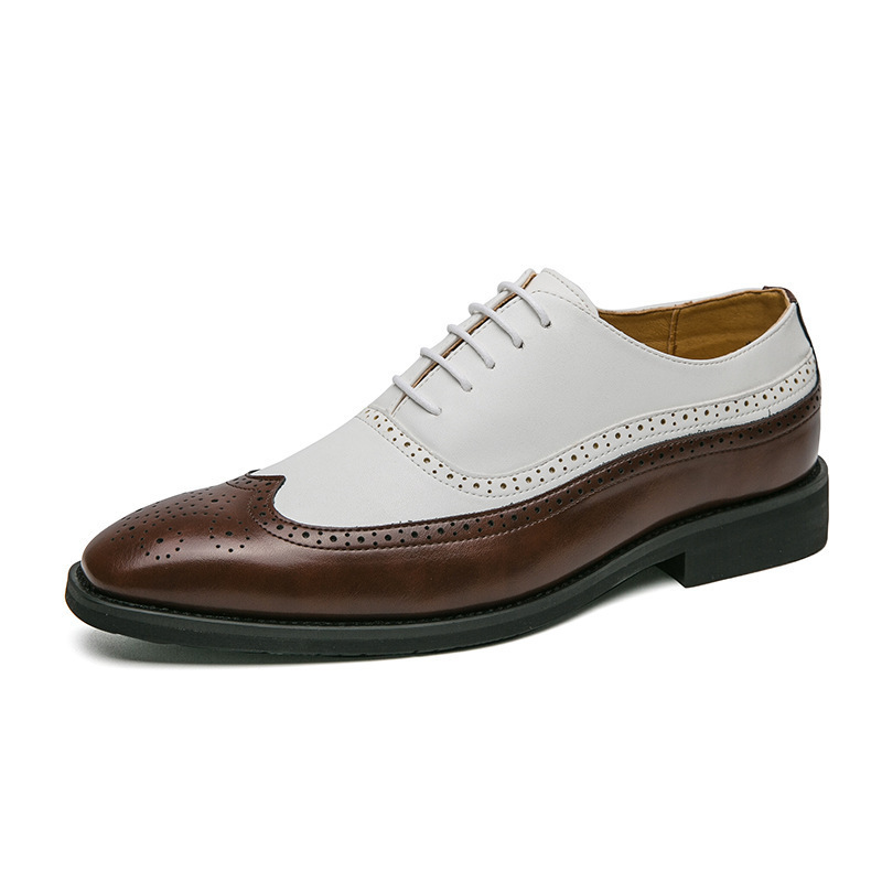 Zapatos de cuero transfronterizos de primavera de moda Oxford Bloc zapatos de cuero para hombres de gran tamaño zapatos de oficina para hombres
