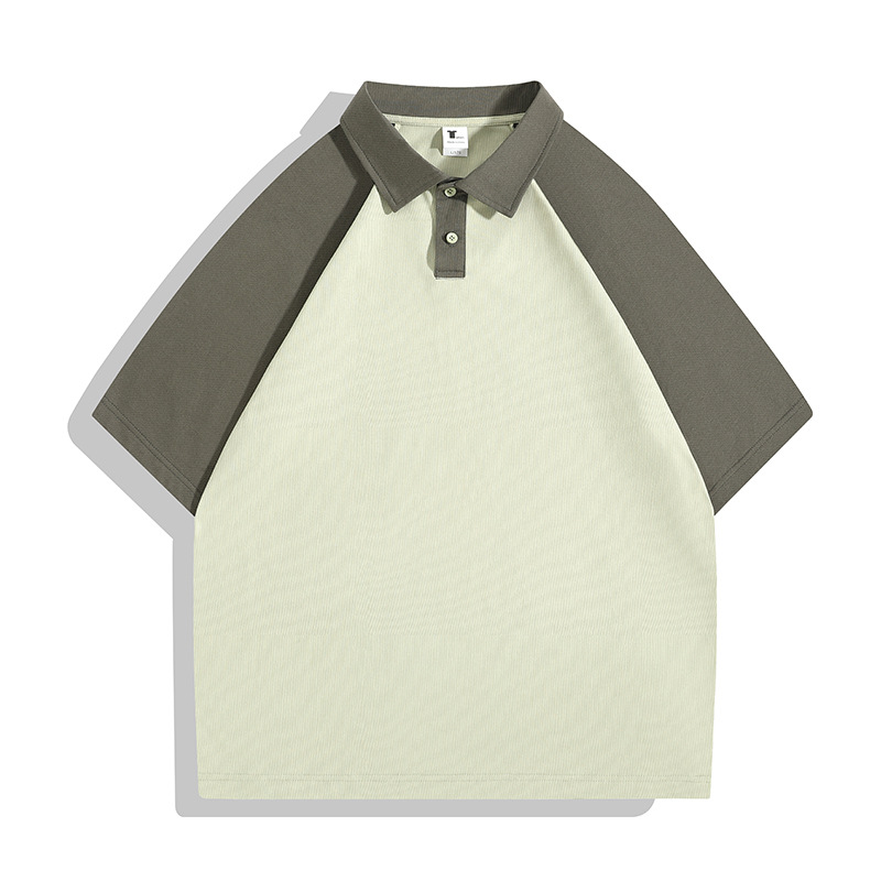 Camiseta de media manga con hombros caídos de algodón puro, polo de solapa raglán, ropa de clase de marca de moda, camisas publicitarias, ropa de trabajo, camisas culturales, personalización