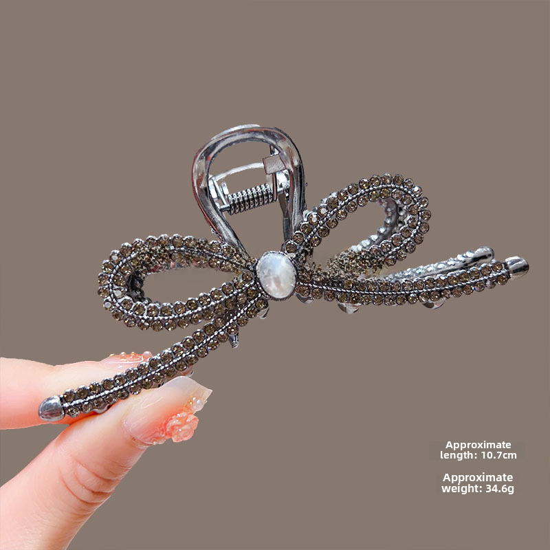 Temperamento Full Diamond Metal Shark Clip Hairpin Back Head Coil Hair Grab Clip Donna Primavera Estate Super Large Clip Copricapo Hair Grab_voghion.com