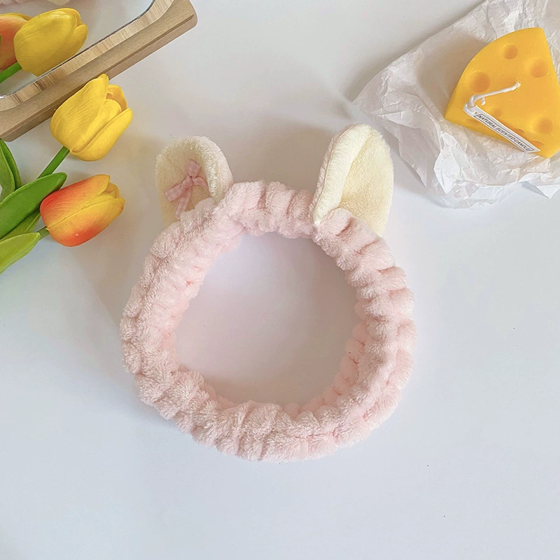 Cute Cat-Ear Headband for Face Washing and Makeup, Soft Plush, 20×5.5×3 cm, Multi-Color