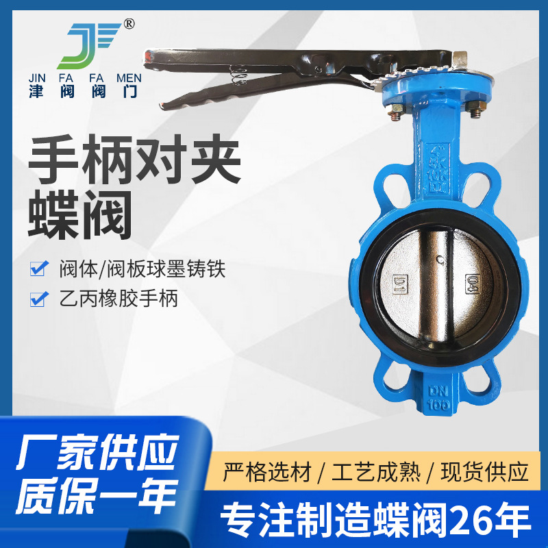 手动蜗轮衬氟蝶阀热水进水对夹蝶阀 D71X-16Q津阀阀门