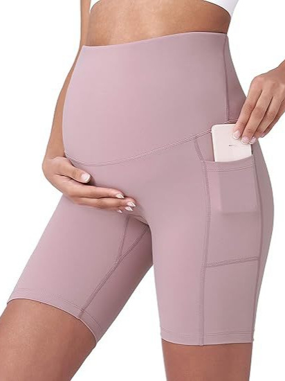 ヨーロッパとアメリカの越境販売向け、妊婦用ショートパンツ、ハイウエスト、スポーツ、腹部サポート、ヒップアップ、レギンス、ヨガパンツ、ポケット付き 5inchと8inch|undefined