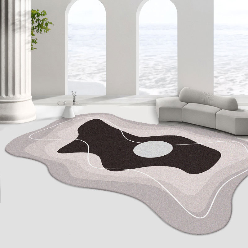 Estilo nórdico irregular alfombra de terciopelo de cristal sala de estar sofá mesa de café alfombra de piso estudio tocador estera antideslizante