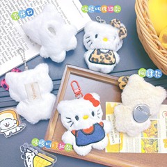 キーキーは爆発的なヒョウ柄のkitty猫のぬいぐるみのペンダントがかわいい子猫の人形のキーホルダーに飾られた人形機と呼ばれています