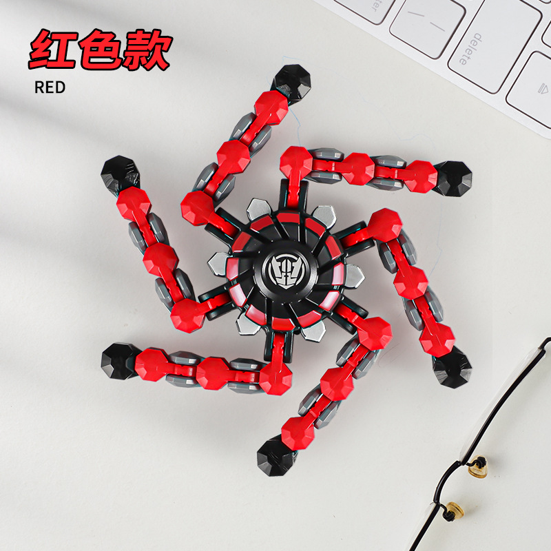 Fingertip Gyro deformable robot giratorio juguete mecánico de los niños tecnología negro espiral entre los dedos niño descompresión