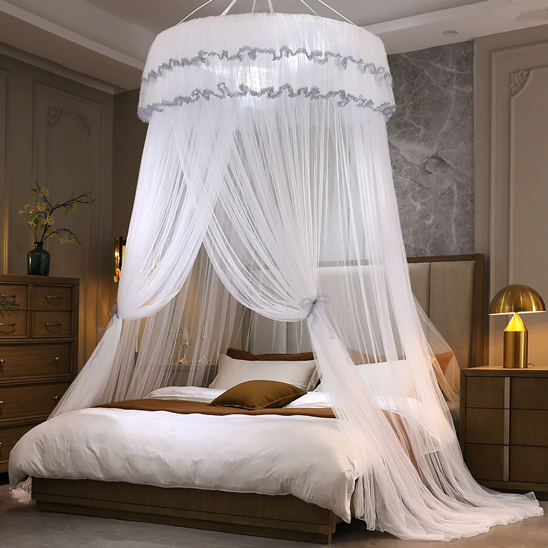 Москитная сетка с бесплатной установкой, потолочная куполообразная защита, складной танковый дом 1,5 м, 1,8 кровать, принцесса ветер всасывание потолка приземление