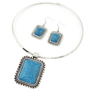 [3 colors] National style clavicle fixed collar set jewelry European and American Bohemian style necklace