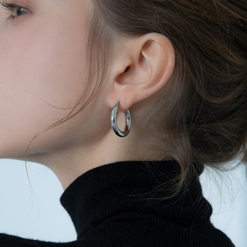 925 silver French hoop earrings for women ins style exaggerated personality light luxury simple internet celebrity earrings wholesale new trend