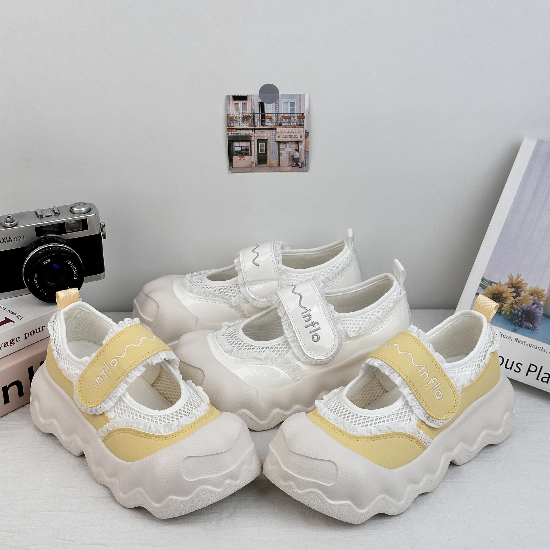 A9927 Velcro Mary Zheng grueso zapatos de suela para mujeres 2025 nuevo verano ins universal nicho zapatos de pan casuales