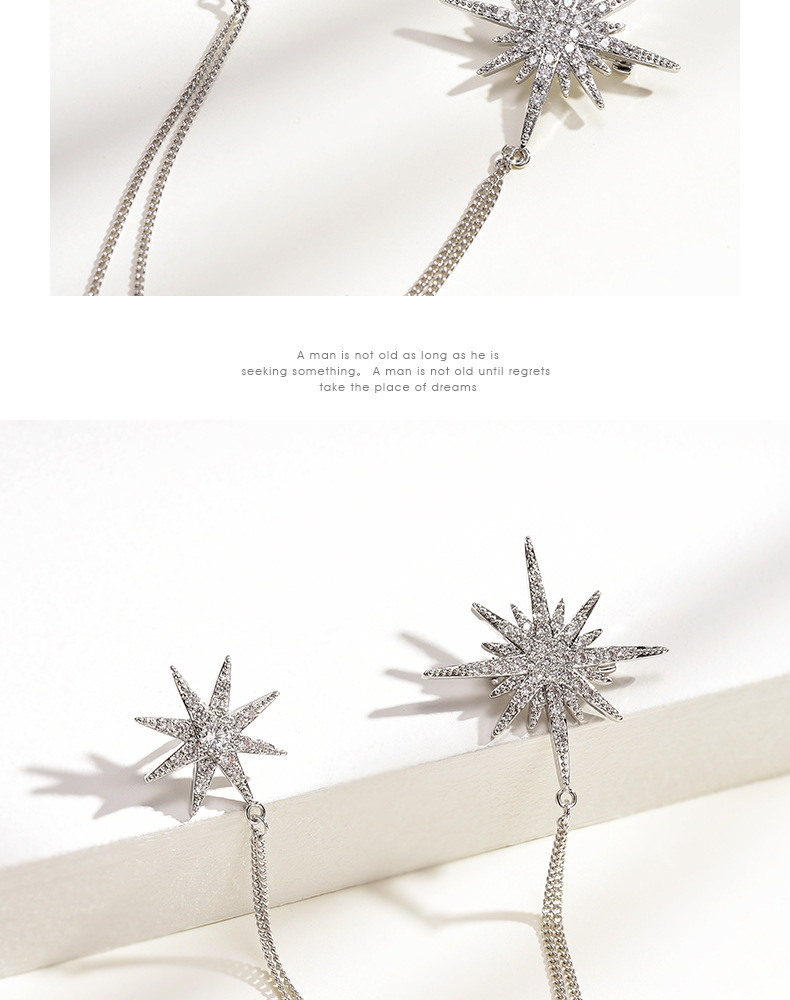 14g Weight Brooches Classification Date, Tea Party Occasion Alloy Material Star Pattern Women's Gender Simple Style, Shiny Style Simple Style Shiny Pin Star Alloy Women's Brooches 5