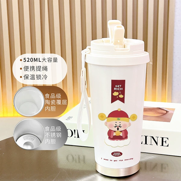 【Food Grade 316 Stainless Steel】Antique White-BXAB15621 God of Wealth