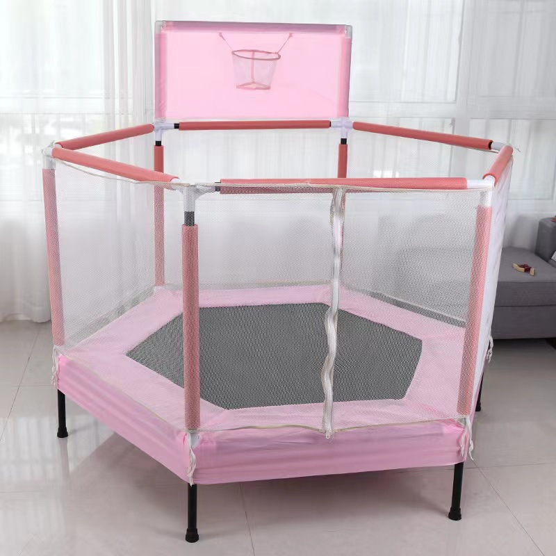 Cama de salto para niños cama de salto doméstica pequeña cama de salto para bebés con barandilla de seguridad cama elástica con tiro