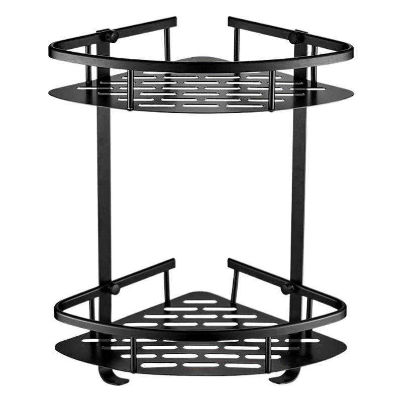 Ванная комната Черная стеллаж для хранения без перфорации Стена туалета Треугольная ванна для хранения настенная