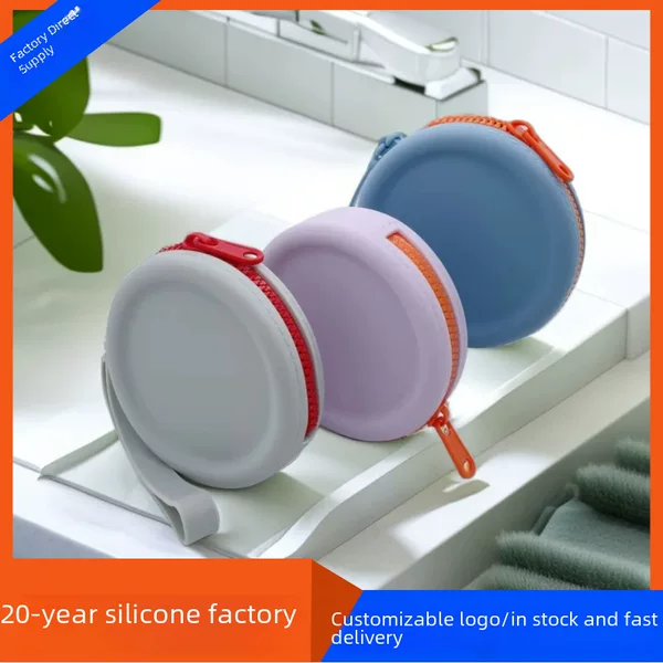 Cross-border silicone coin purse bag children's small wallet adult silicone earphone jewelry simple round storage bag in stock