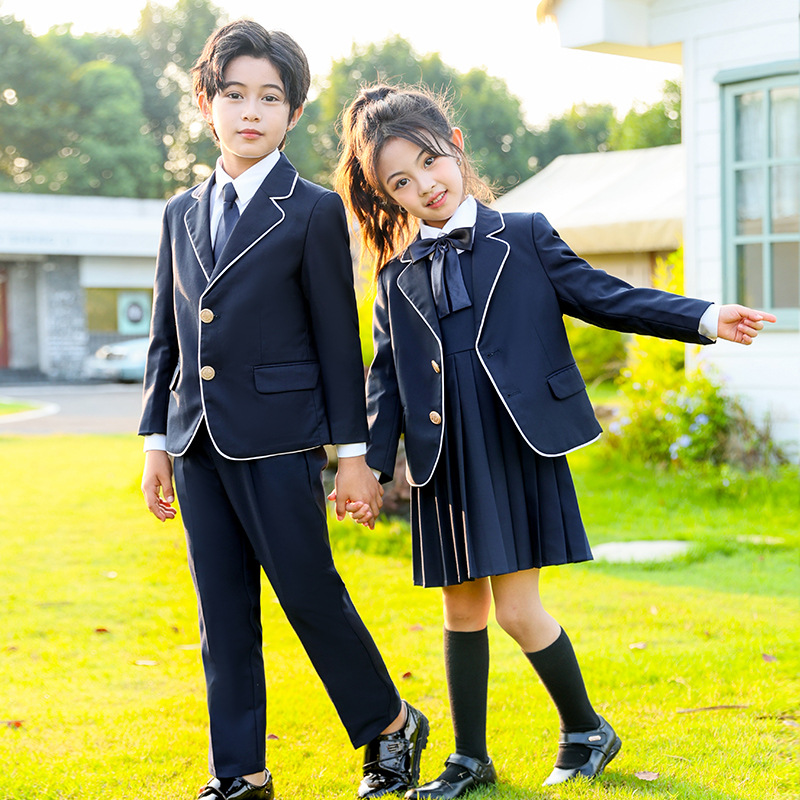 Ropa de jardín de infantes modelos de otoño e invierno trajes de niños y niñas de estilo británico