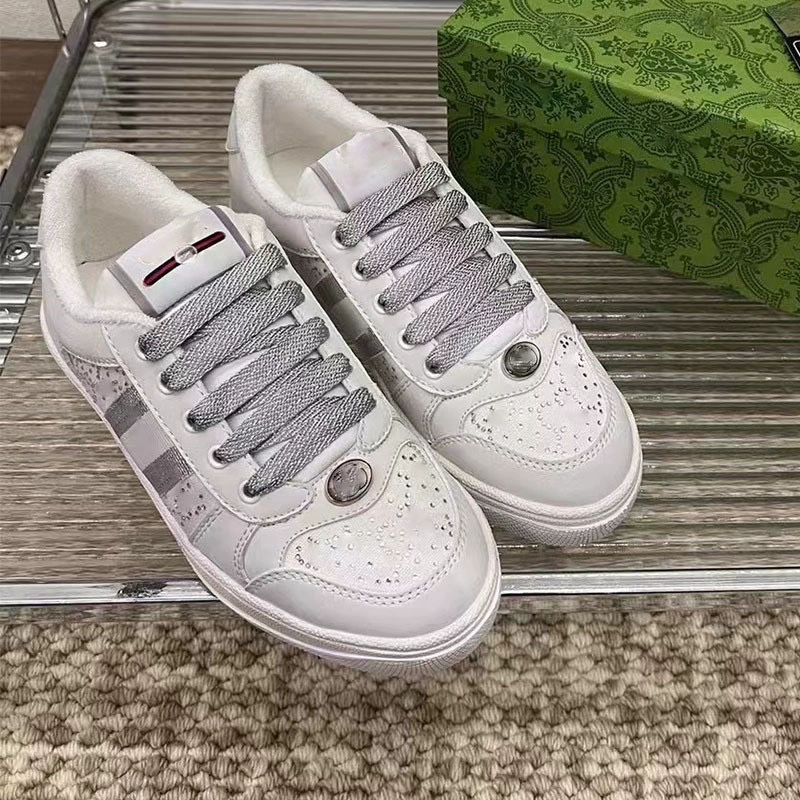 G Home грязная обувь женщина 2025 новый звездный серебряный бриллиант шнуровка женская повседневная спортивная маленькая белая обувь обувь женская