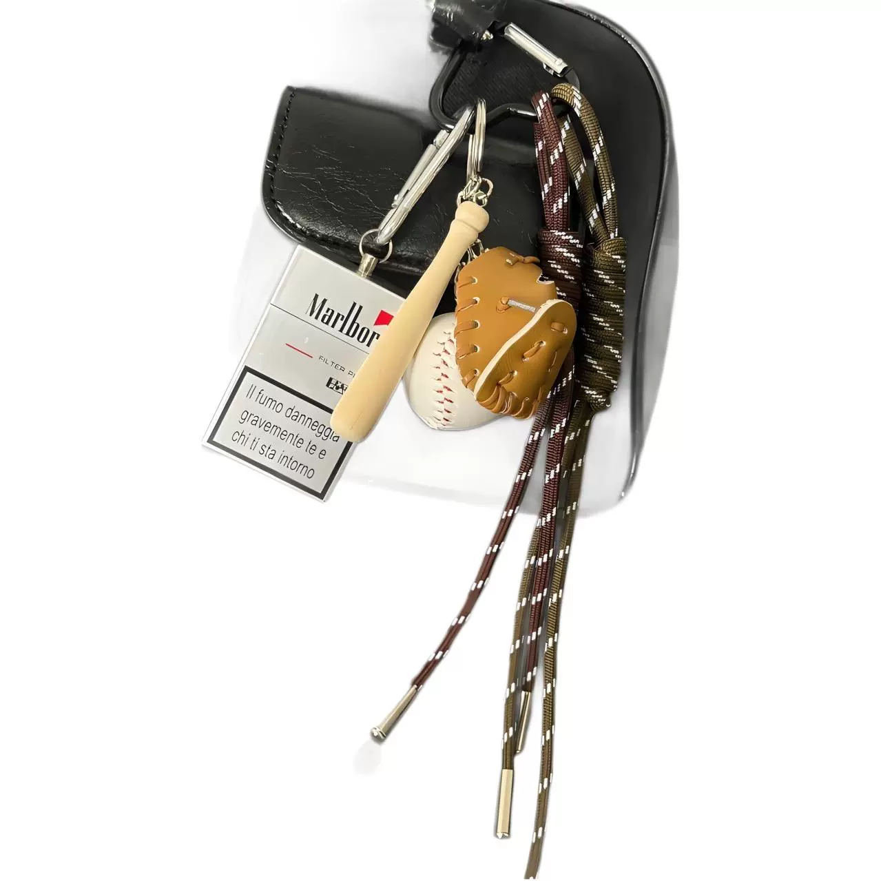 Brand baseball keychain handmade, handle for beloved, woven strap, purse
