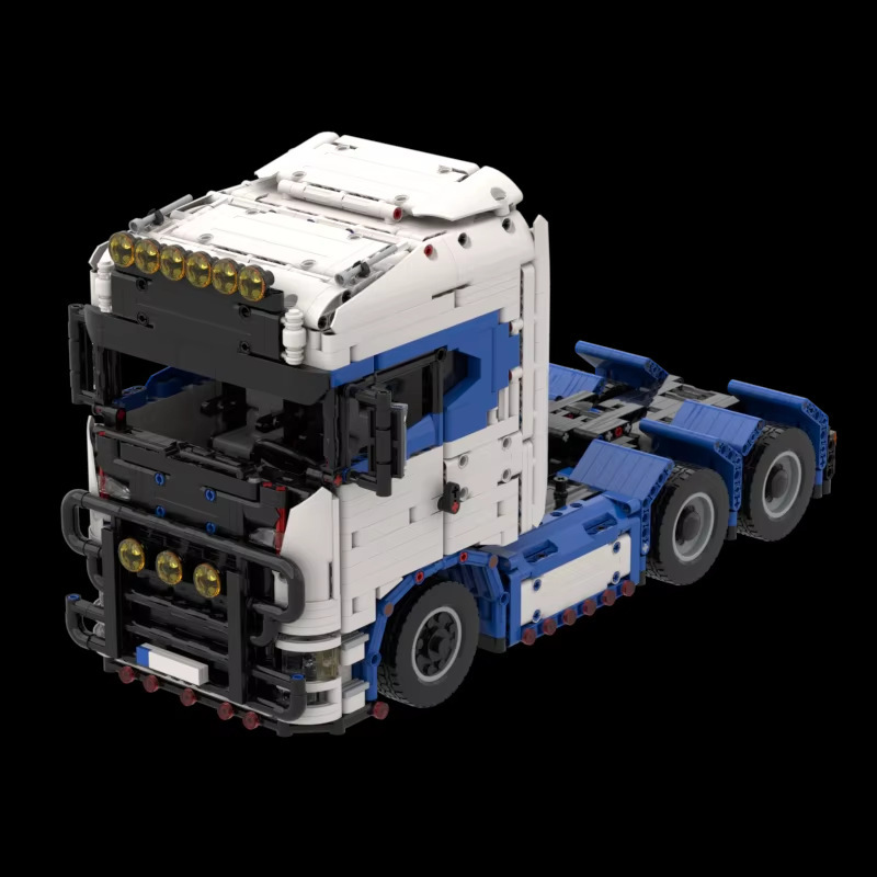 1:16 ビルディングブロックおもちゃ MOC-770S 重量エンジニアリングコンテナ DIY 組立モデルフラットベッドトレーラートラックヘッド|undefined