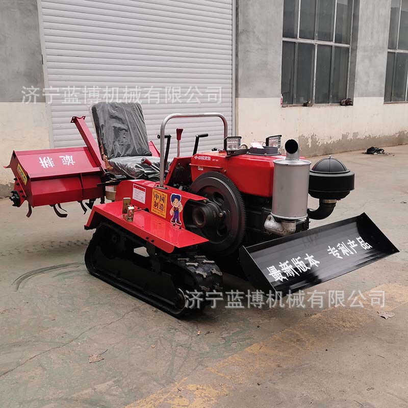 Small Tillage Machine, Crawler-Mounted High-Power Diesel Lawn Mower, Trenching, Ridging, Backfilling and Bulldozer Multi-Function Machine