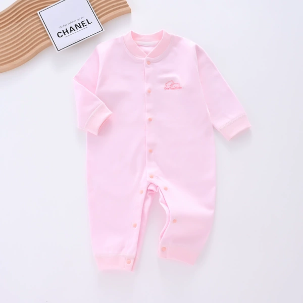 Solid color bear head one piece-pink