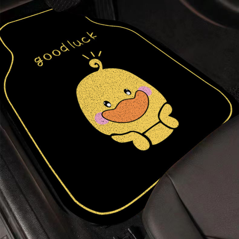 Cute Cartoon Car Decorative Floor Mats, Special-Shaped, Cuttable, Washable, Interior Soil-Scratching Pvc Wire Ring Floor Mats, Anti-Fouling