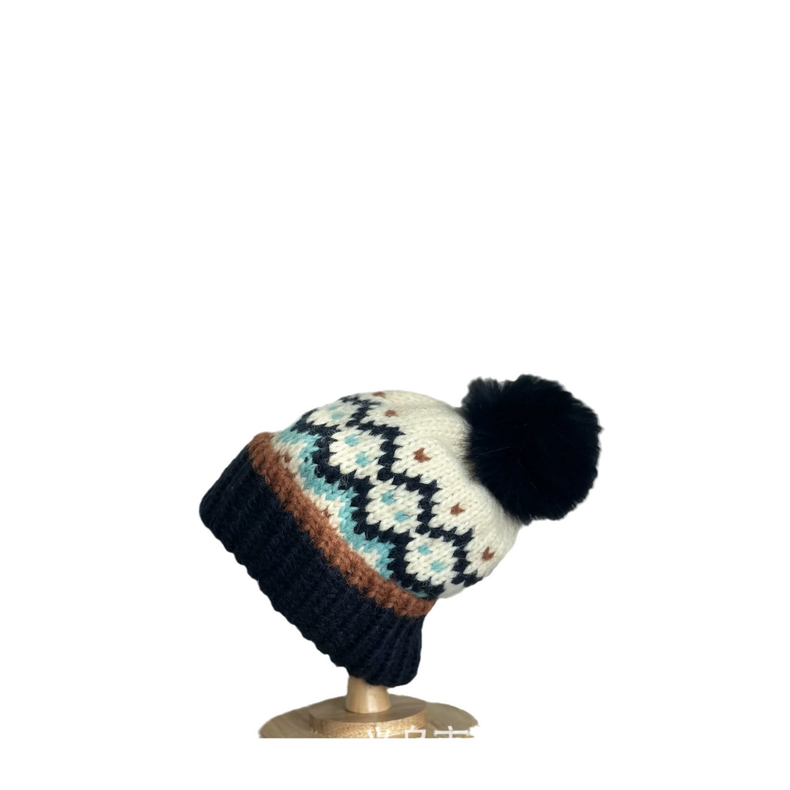 Retro woven woolen children's keep warm cute knitted hat