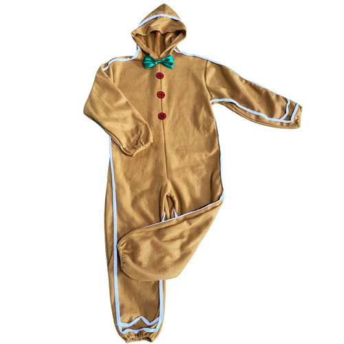 New Christmas Halloween Gingerbread Man Costume Skeleton Knight Gingerbread Man Cosplay One-Piece Suit for Children